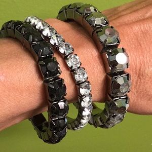 Stretch rhinestone bracelet set